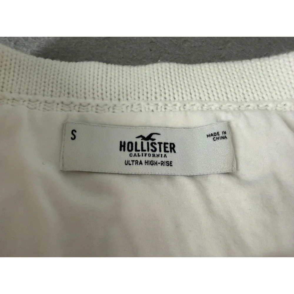 Hollister Mini Skirt Womens S White Crochet Ultra High Rise Y2K Coquette Coastal